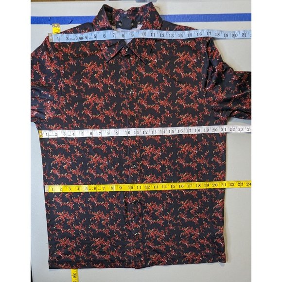 Kenneth Cole New York long sleeve polyester snap button‎ Mod Mens Shirt size L - Picture 4 of 7